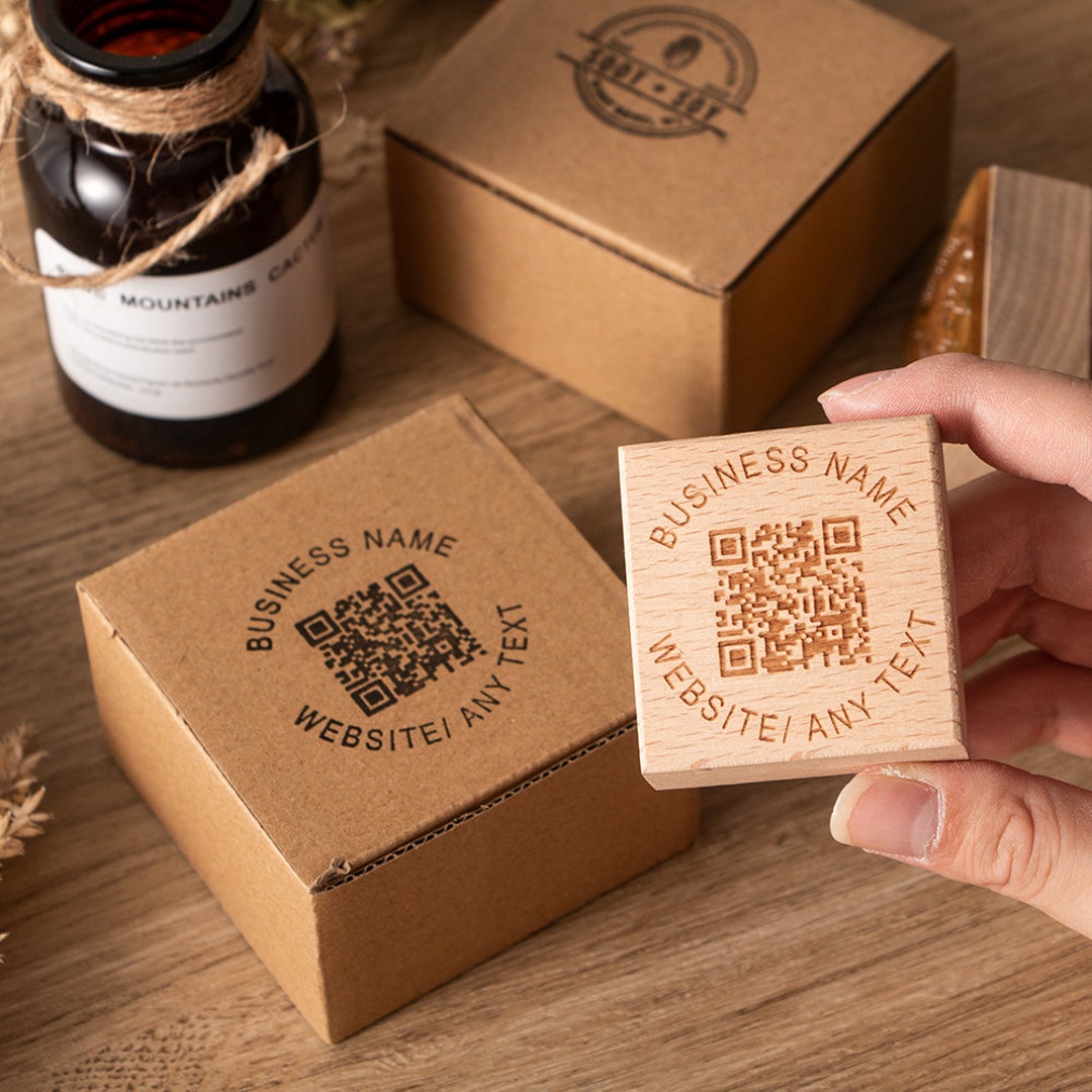 Self Inking QR Code Stamp Custom QR Code Stampqr Code Etsy