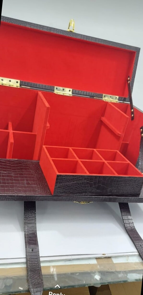 Leather Elegant Bar Accessories Tool Portable Leatherette Briefcase Bar