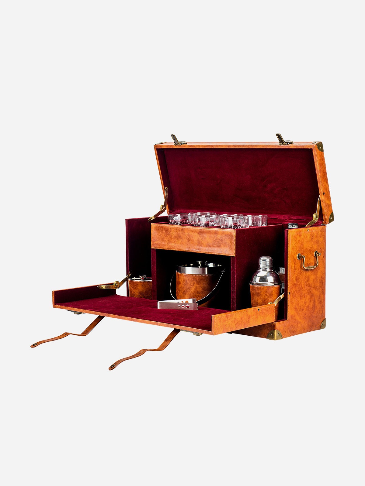 Leather Elegant Bar Accessories Tool Portable Leatherette Briefcase Bar