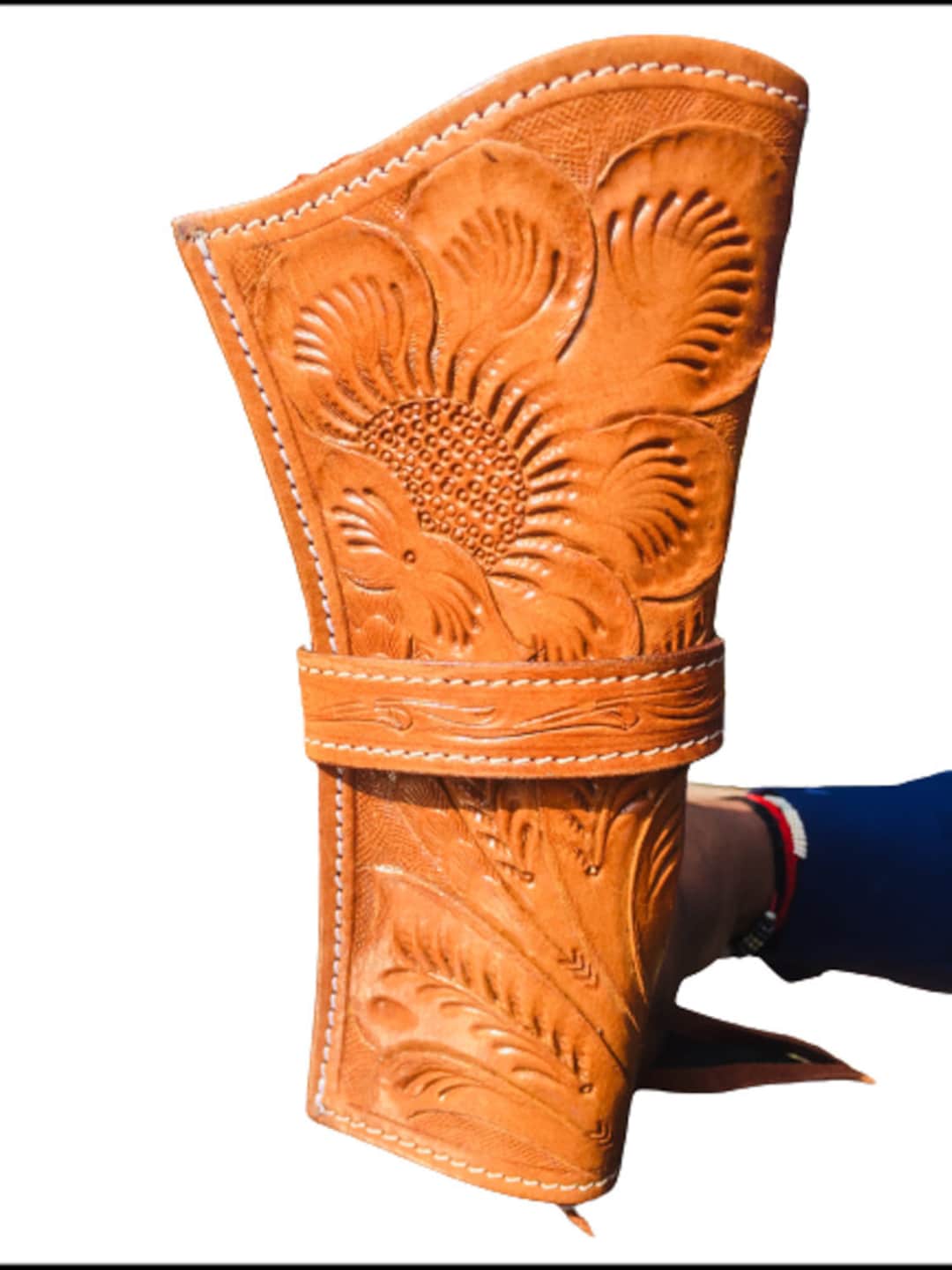 Western Leather Holster 22 Revolver Gun Belt Brown Etsy