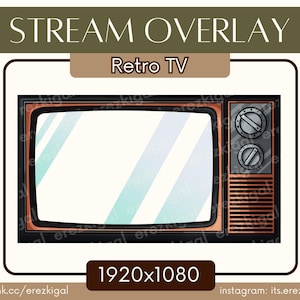 Retro TV Gaming Overlay | Full Screen, Stream Border, Frame, Stream Assets,  PNG for Twitch, Discord, YouTube, OBS Streamers