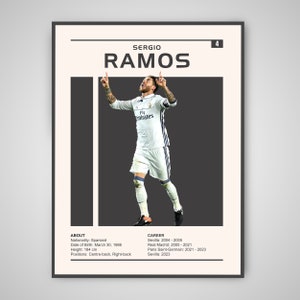 Sergio Ramos Poster | Ramos Print, Football Gift, Sports Poster, Football Player Poster, Soccer Wall Art, Sergio Ramos Real Madrid Wall Art