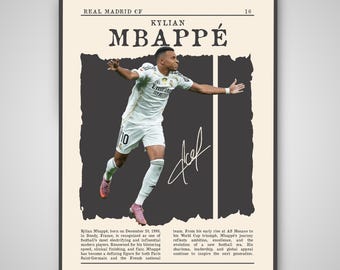 Kylian Mbappe Poster, Real Madrid Wall Art, Soccer Star Decor (Digital Download)