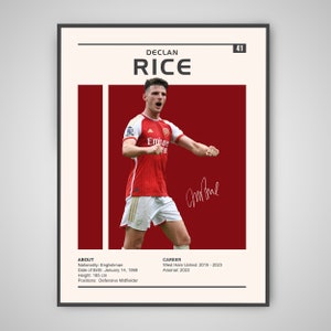 Declan Rice Poster | Declan Rice Print, Football Gift, Sports Poster, Football Player Poster, Soccer Wall Art, Declan Rice Arsenal Wall Art