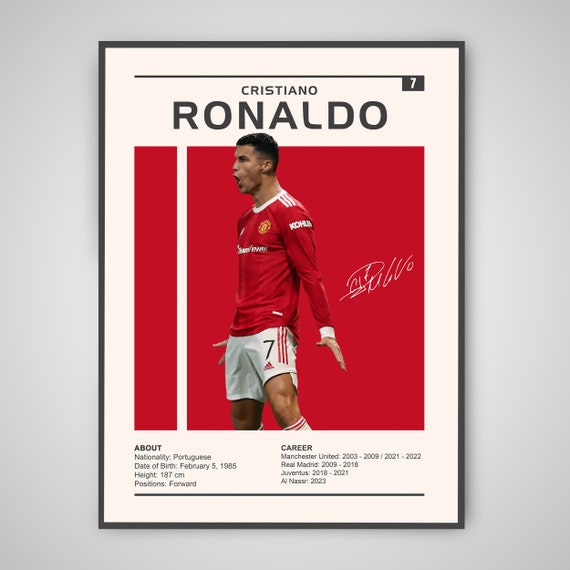 Cristiano Ronaldo Print, Cristiano Ronaldo Poster, Football Gift, Sports Poster, Argentina Soccer Poster, Soccer Wall Art, Ronaldo Poster