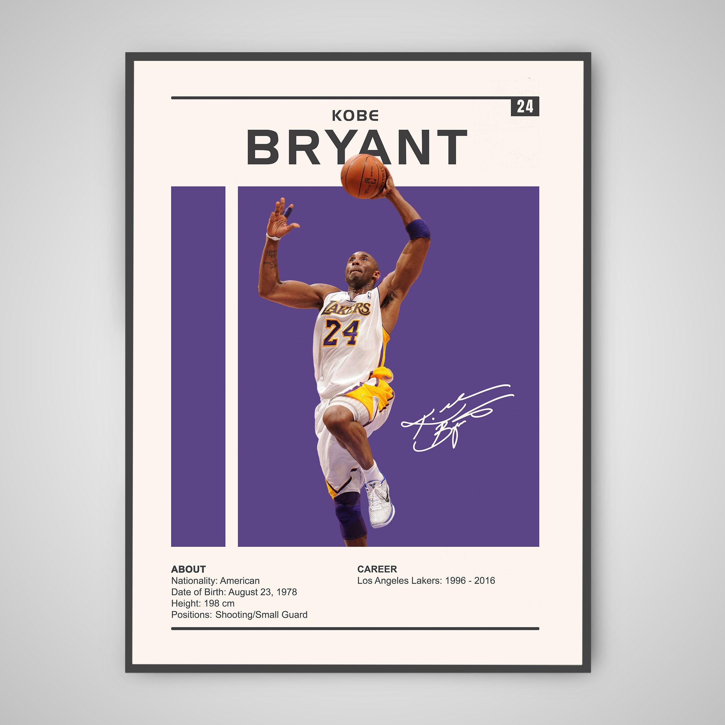 Kobe Bryant Poster | Kobe Bryant Print, NBA Posters, Sports Poster