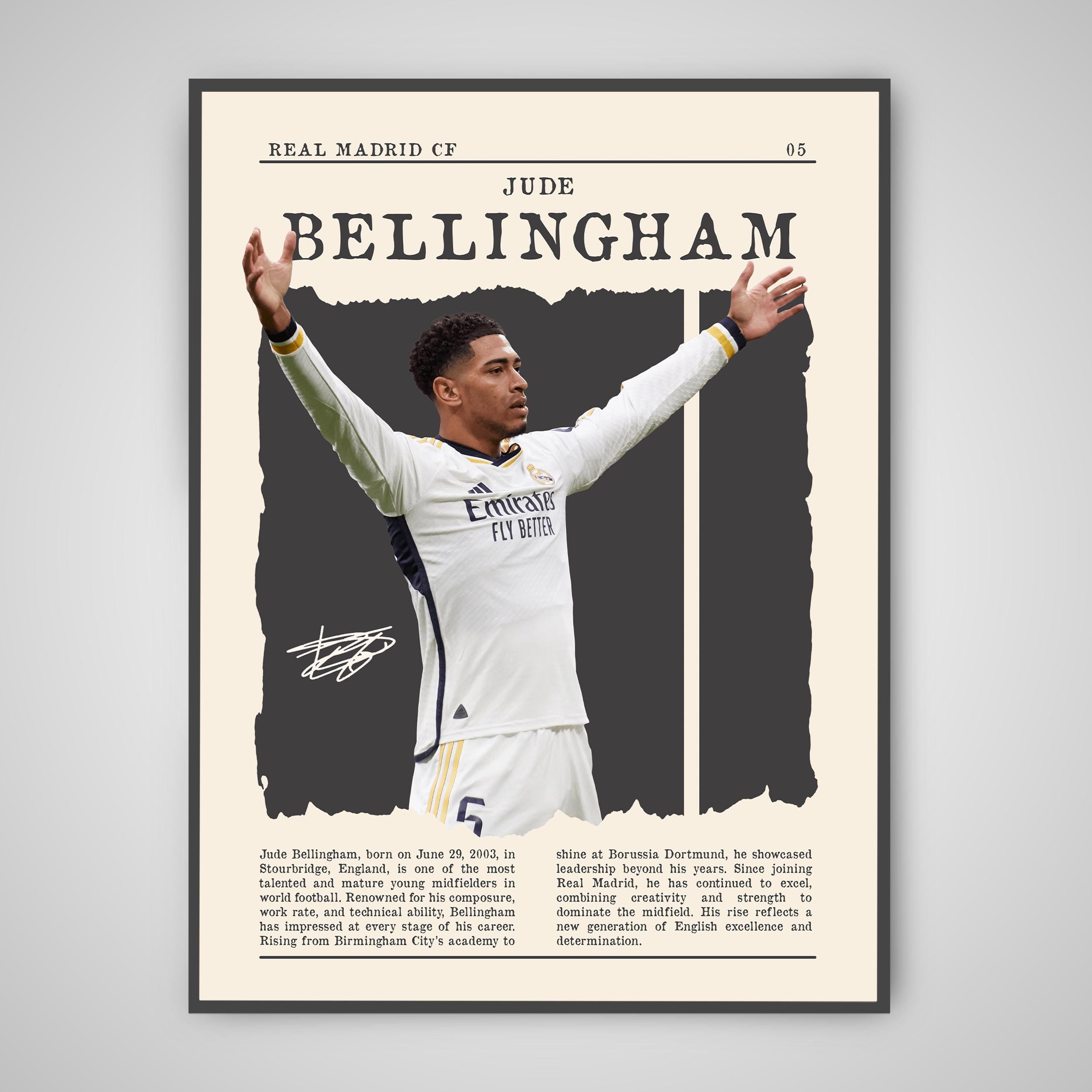 Discover Jude Bellingham Poster | Real Madrid Wall Art Print, Soccer Player Printable Decor