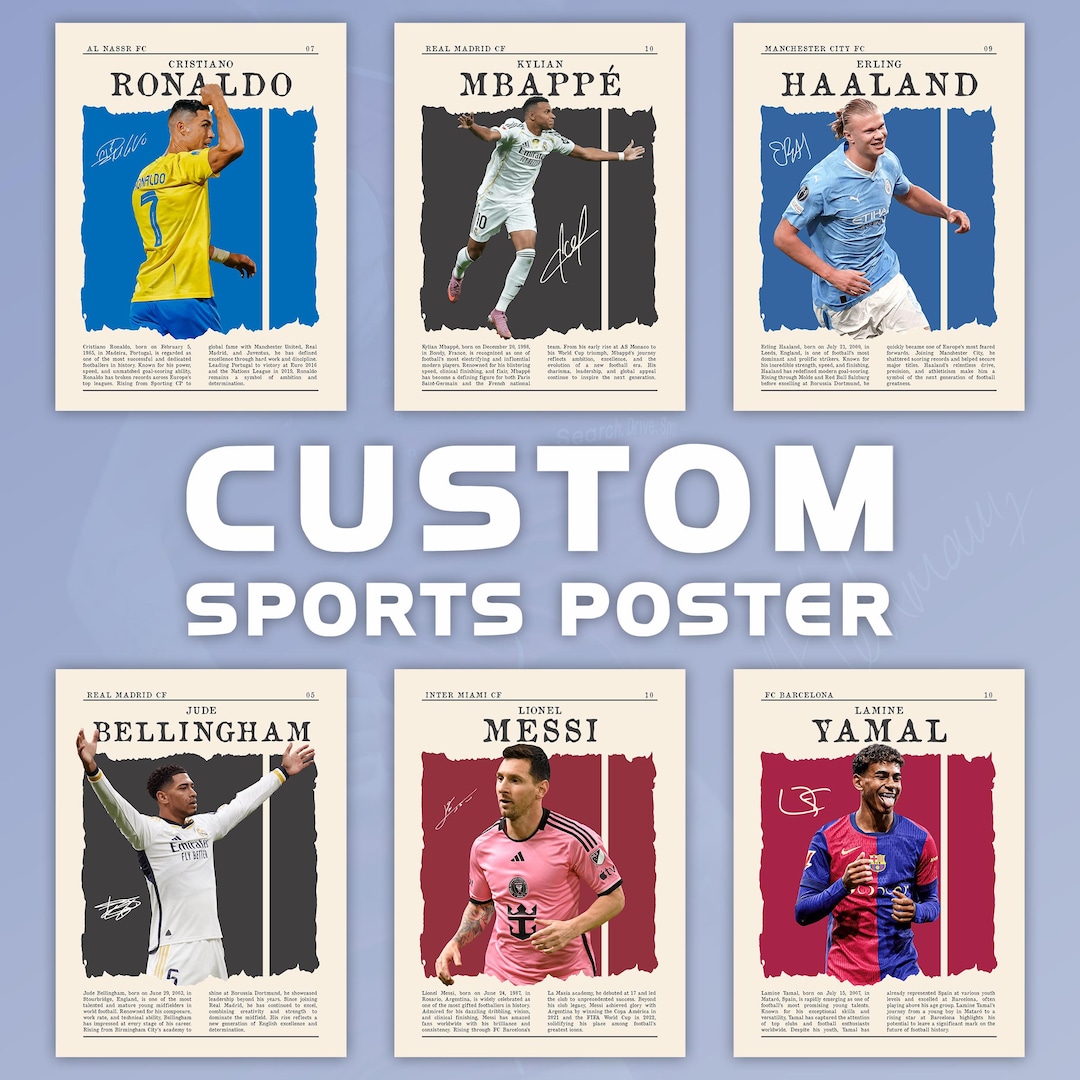 Personalized Sports Poster Digital Art | Custom Athlete Printable ...