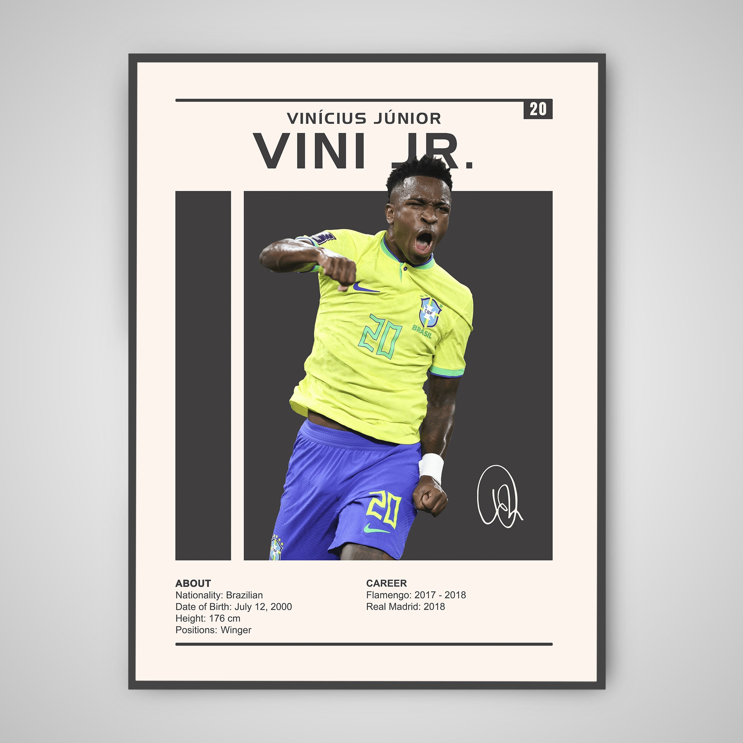 Vinicius Junior Poster Vinicius Junior Brazil Poster, Vini Jr Print, Sports  Office Art, Football Poster, Soccer Wall Art - Etsy