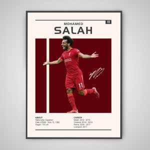 Mohamed Salah Pôster | Impressão de Mohamed Salah, pôster de esportes, pôster de jogador de futebol, Mo Salah, arte de parede de futebol, pôster de Mohamed Salah Liverpool