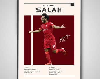 Mohamed Salah Poster | Mohamed Salah Druck, Sport Poster, Fußballspieler Poster, Mo Salah, Fußball Wandkunst, Mohamed Salah unglaublich