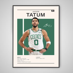 Póster de Jayson Tatum / Impresión de Jayson Tatum, Pósteres de la NBA, Póster deportivo, Póster de baloncesto, Póster de baloncesto de los Boston Celtics, Arte mural de la NBA
