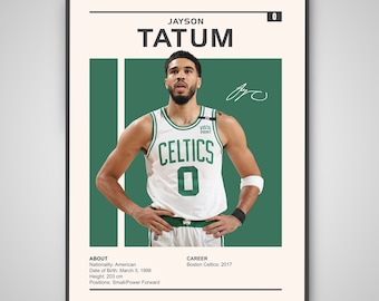 Jayson Tatum Poster | Jayson Tatum Print, NBA Poster, Sport Poster, Basketball Poster, Boston Celtics Basketball Poster, NBA Wandkunst