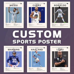 Cartaz esportivo personalizado, presente esportivo, cartaz de basquete, cartaz de futebol, cartaz de tênis, cartaz de futebol, cartaz de beisebol, cartaz de golfe