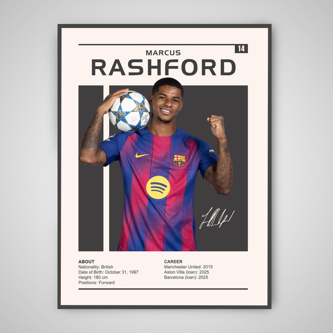 マーカス・ラッシュフォードのサッカースターデジタルポスター