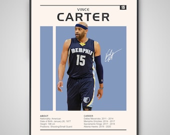 Vince Carter Memphis Grizzlies Poster | NBA Wall Art (Digital Download)