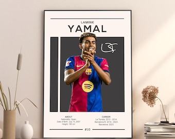 Lamine Yamal Poster, Soccer Gifts, Sports Poster, Football Player Poster, Soccer Wall Art, Sports Bedroom Posters, Digital Download