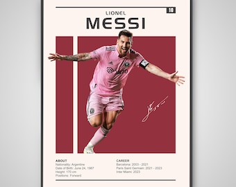 Póster digital de la leyenda del fútbol Lionel Messi: descarga instantánea de arte mural para fanáticos del deporte, decoración del hogar y sala de fans.