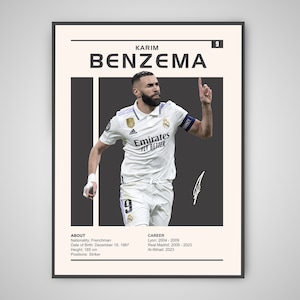 benzema poster, benzema print, benzema wall art, france football club, football poster, real madrid poster, soccer poster, soccer office art, football print, french soccer poster, soccer wall art, karim benzema, benzema real madrid
