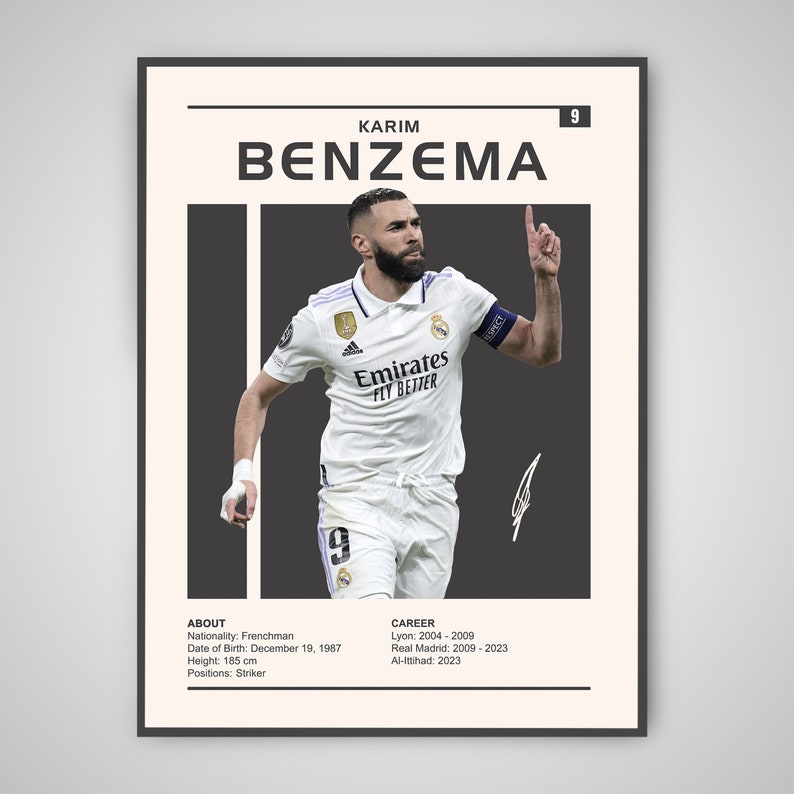 benzema poster, benzema print, benzema wall art, france football club, football poster, real madrid poster, soccer poster, soccer office art, football print, french soccer poster, soccer wall art, karim benzema, benzema real madrid