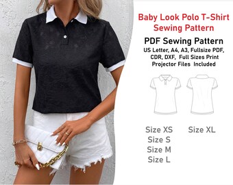 Baby Polo Shirt Sewing Pattern, Downloadable PDF for DIY Baby T-Shirt, Instant Access