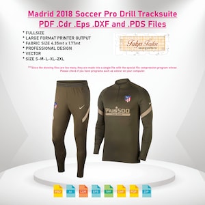 Chándal de entrenamiento de fútbol Costura inferior y superior y patrón PDF - Joggers de cintura elástica y sudadera con capucha raglán - descarga instantánea - S-3XL