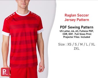 【Raucohouse】Raglan checkerboard stitch soccer jersey Raucohouse