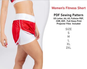 Women Fitness Shorts Sewing Pattern - Women&#39;s Digital Download, Leggings Sewing Pattern Bundle, Sewing Patterns for Women