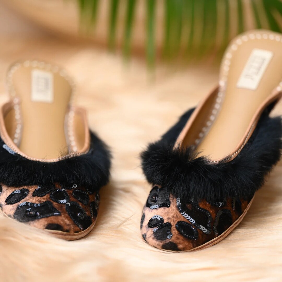 Women Black Mules Designer Slides Leather Mules Shoes Etsy