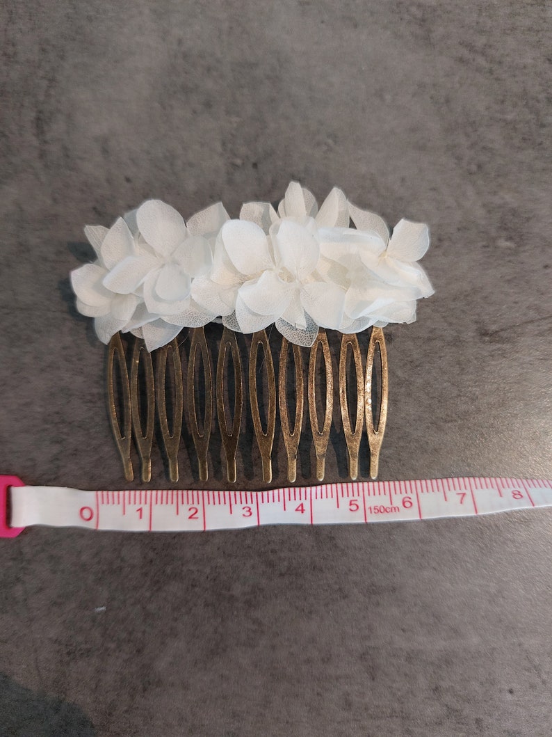 Peigne cheveux mariage blanc 5.5cm cm