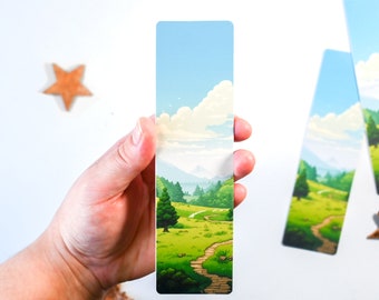 Bookmark natuurpad prachtig landschap | cadeau voor lezers, bladwijzer, boekenliefhebbers, briefpapier, leesaccessoires