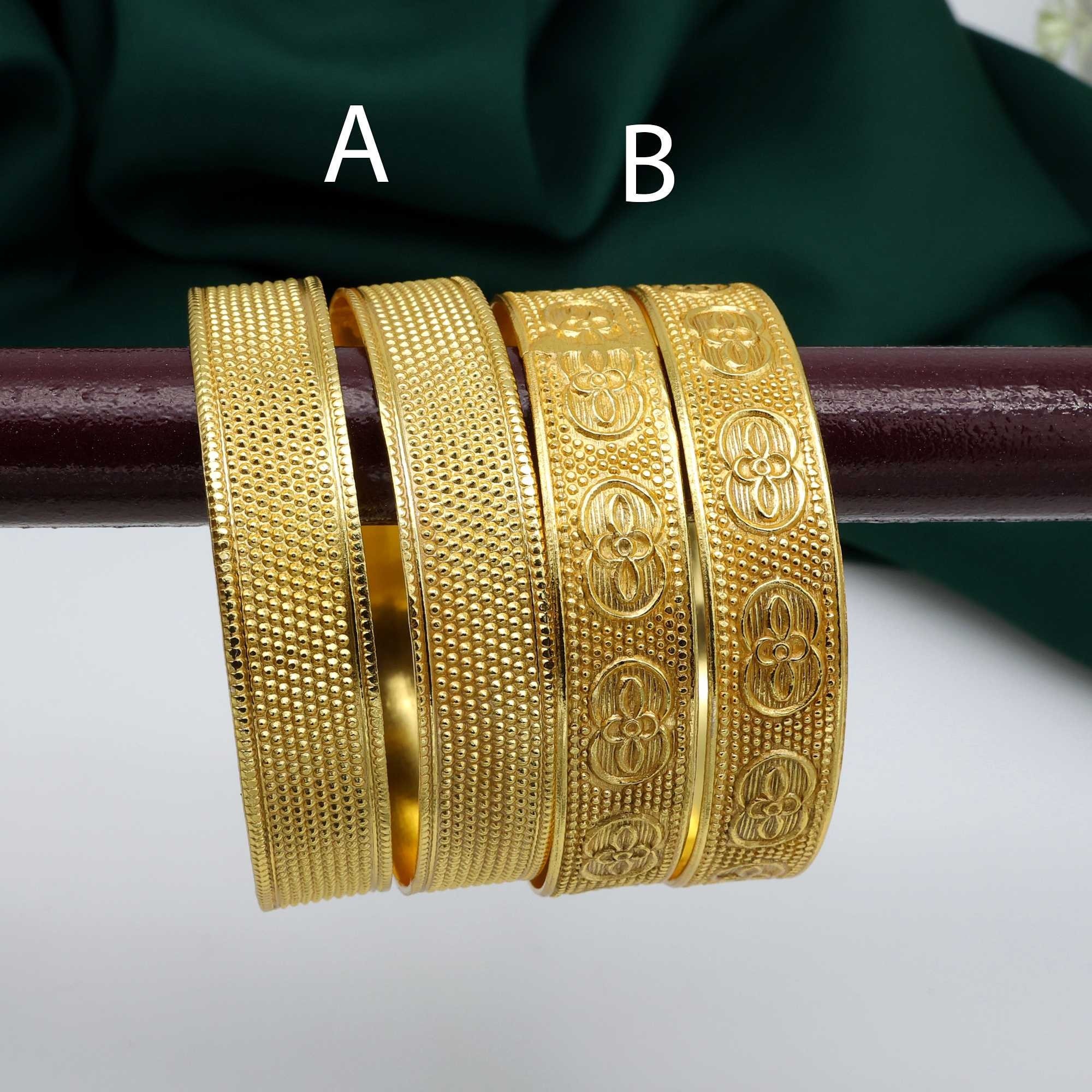Brass Wide Bangle: Gold Dotted & Flower Bridal Bangle, - Etsy