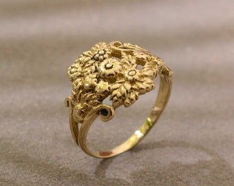 Unique Flower Ring, Brass Flower Ring, Beautiful Ring, Vintage Ring, Dainty Boho Ring, Statement Ring, Minimalist Ring, Gold Floral Ring,