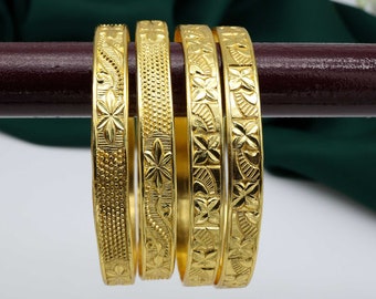 Gold Plated Indian Bangles: Elegant Brass Bracelet Jewelry,