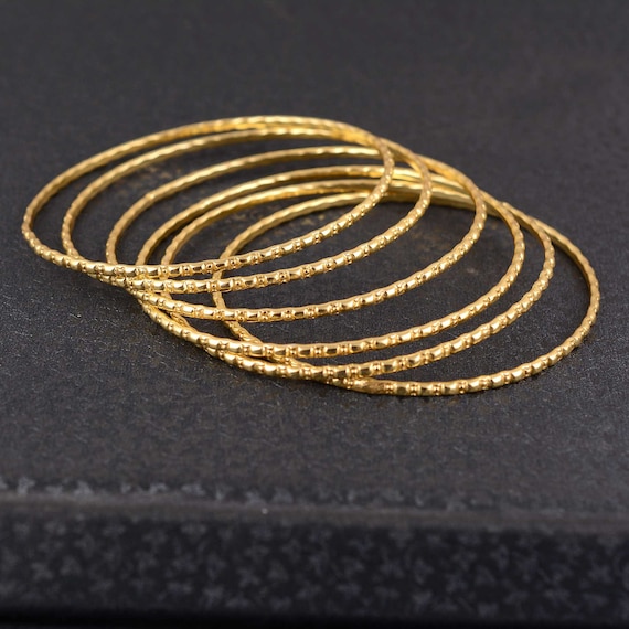 Custom 18kt Gold Filled Bangles: Stackable Bangle Bracelets,
