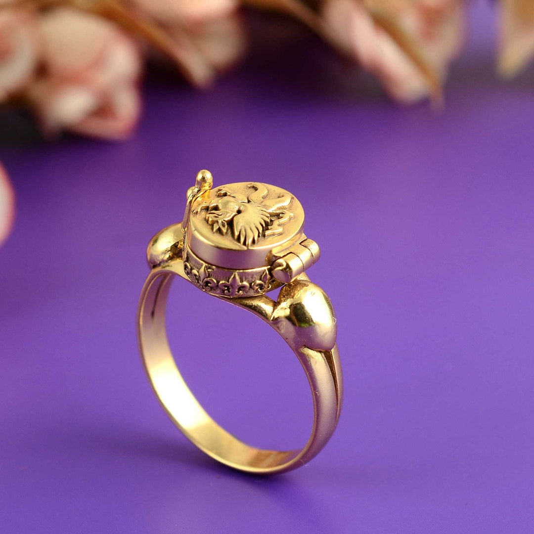 Poison Ring, Pillbox Ring , Unique Ring, Gift for Husband, Handmade