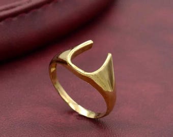Gold Brass Horseshoe Ring: Lucky Symbolic Jewelry,