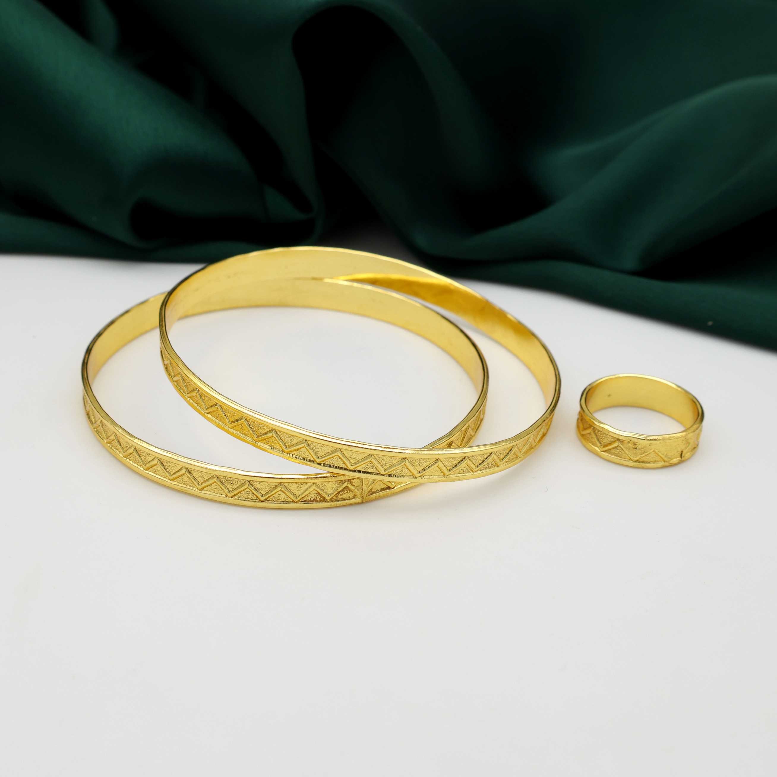 18k Gold Filled Zig-zag Bangle - Handmade Brass Wave Bangle, - Etsy