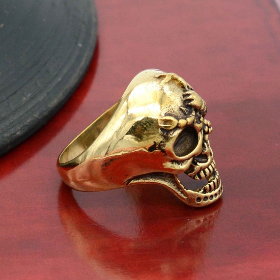 Devil Skull RING 真鍮 Brass Devil Skull Ring: Decayed Gothic Jewelry, - Etsy UK