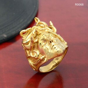 Gold Gorgon Medusa Ring: Greek Mythology Jewelry, image 3