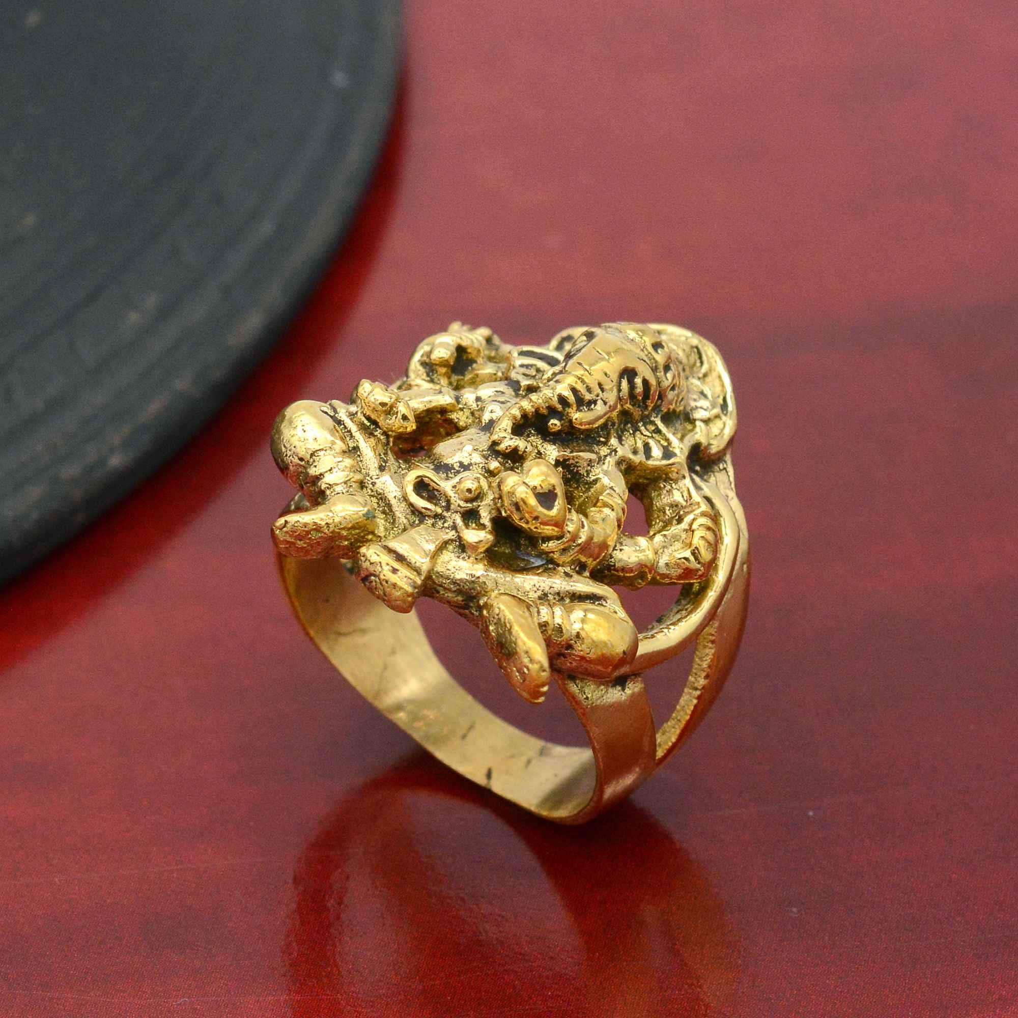 Lord Ganesha Brass Ring: Religious Hindu God Jewelry, - Etsy