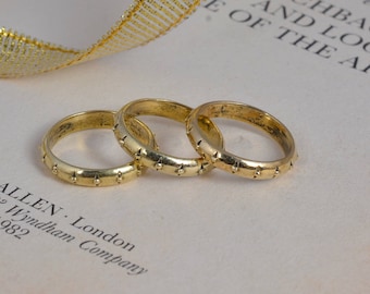 Gold Dot Ring, Dainty Ring, Thin Band Ring, Midi Personalized Ring, Christmas Gift, Designer Ring, Wedding Band Ring, 18K Gold Band Ring,