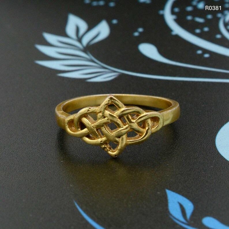 Gold Filigree Celtic Knot Ring: Hand Woven Mandala Jewelry, image 2