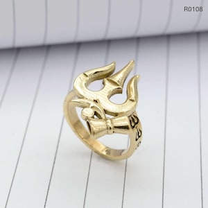 Handmade Brass Ohm Ring: Yoga, Meditation, Spiritual Jewelry,