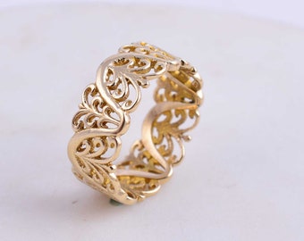 Filigree Leaf Ring, Leaf Ring, Handmade Ring, Vintage Rings for Women, Gift For her, Boho ring, Dainty Ring, Brass ring, stacking ring,