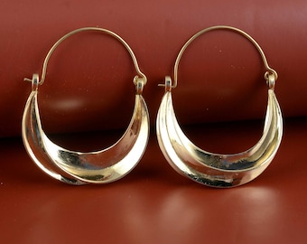 Handmade Brass Dangle Earrings: Twisted Fulani Style, African Jewelry,