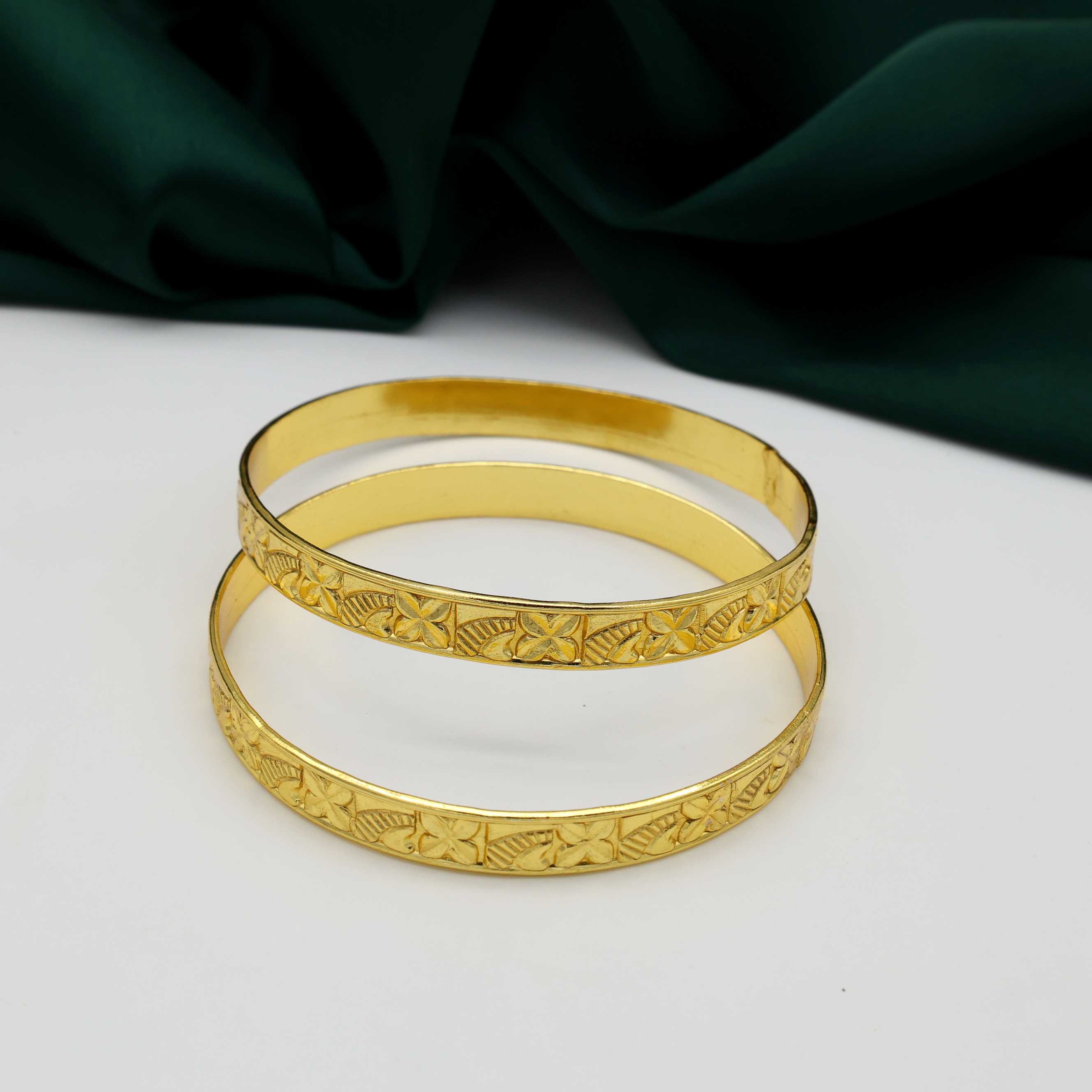 Handmade Gold Plated Flower Bangle, Statement Brass Kada, - Etsy
