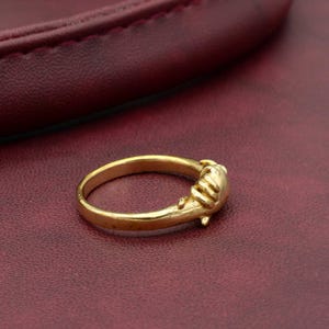 Gold Fede Ring, Claddagh Ring, Hidden Heart Ring, Vintage Fede Gimmel ...