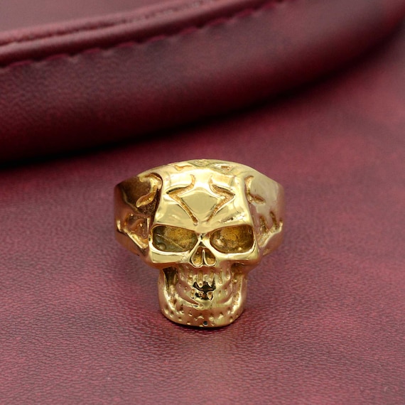 メンズ Argent Gleam HERT OF GOLD scull ring