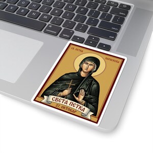 Adesivo de ícone Sveta Petka Paraskeva, santo ortodoxo sérvio, Pravoslavna Nalepnica, decalque de vinil recortado imagem 5
